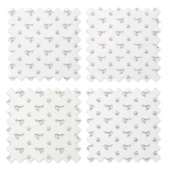 Bacati - Happy Monkeys Pink/Lilac/Gray Girls Muslin Swaddling Blankets Set Of 4 -Baby Household Products GUEST 6b776cf6 48cd 4f4b a942 8f9be9c4672d