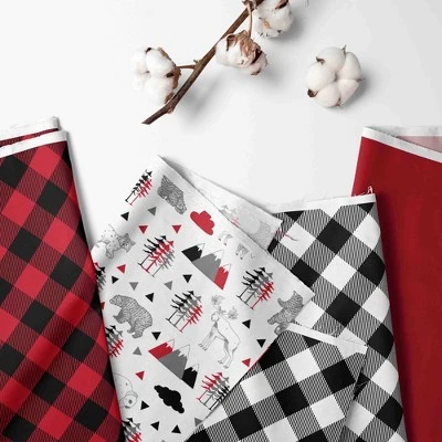 Bacati - Lumberjack Red Black Gray 4 Pc Crib Bedding Set With Diaper Caddy 3 Bacati - Lumberjack Red Black Gray 4 Pc Crib Bedding Set With Diaper Caddy