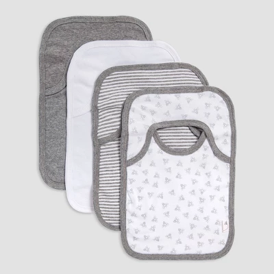 Burt's Bees Baby Burt's Bees Baby® Organic Cotton 4pk Lap Shoulder Bibs - Heather Gray 3 Burt's Bees Baby Burt's Bees Baby® Organic Cotton 4pk Lap Shoulder Bibs - Heather Gray