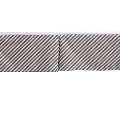 Bacati - Love Gray/white Warp Stripes Crib/Toddler Bed Skirt 4 Bacati - Love Gray/white Warp Stripes Crib/Toddler Bed Skirt - Image 2