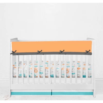 Bacati - Jungle Safari Boys Aqua/Orange Muslin 8 Pc Crib Bedding Set With 2 Swaddling Blankets 8 Bacati - Jungle Safari Boys Aqua/Orange Muslin 8 Pc Crib Bedding Set With 2 Swaddling Blankets - Image 6
