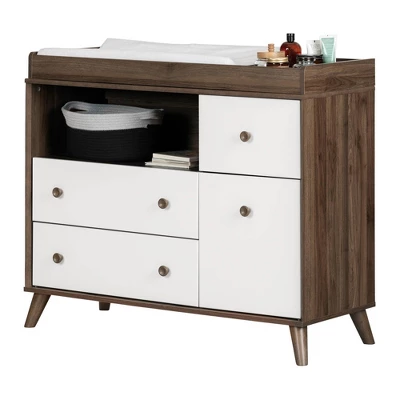 Yodi Changing Table With Drawers - Natural Walnut And Pure White - South Shore 10 Yodi Changing Table With Drawers - Natural Walnut And Pure White - South Shore - Image 8
