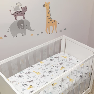Lambs & Ivy Animal Jungle Soft 100% Cotton Jersey Baby Fitted Crib Sheet 3 Lambs & Ivy Animal Jungle Soft 100% Cotton Jersey Baby Fitted Crib Sheet