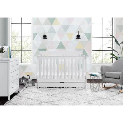 Delta Children Mercer Deluxe 6-in-1 Convertible Crib With Underdrawer Storage - Bianca White 3 Delta Children Mercer Deluxe 6-in-1 Convertible Crib With Underdrawer Storage - Bianca White