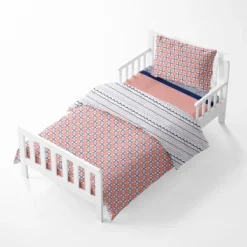 Bacati - Olivia Coral Navy 4 Pc Toddler Bedding Set 13 Bacati - Olivia Coral Navy 4 Pc Toddler Bedding Set -Baby Household Products GUEST 9803519f 70bd 44d3 abea c918bffa71ab