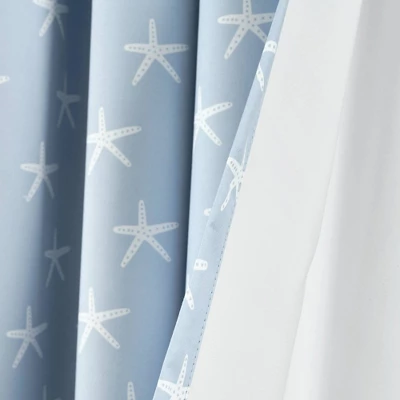 84"x52" Seaside Starfish Blackout Window Curtain Panel Blue - Lush Décor 5 84"x52" Seaside Starfish Blackout Window Curtain Panel Blue - Lush Décor - Image 3
