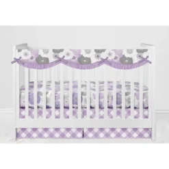 Bacati - Watercolor Floral Purple Gray 10 Pc Girls Crib Bedding Set With Long Rail Guard Cover -Baby Household Products GUEST 9d34ecfc 6fae 4dd6 b59a 496545059ae9