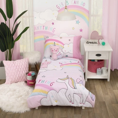 4pc Toddler Everything Caticorn Girl Power Kids' Bedding Set 9 4pc Toddler Everything Caticorn Girl Power Kids' Bedding Set - Image 7