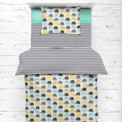 Bacati - Elephants Mint/Yellow/Gray 4 Pc Toddler Bedding Set -Baby Household Products GUEST a02dfa74 393c 41ce bdd3 248d1f1bd585