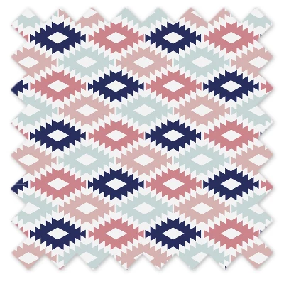 Bacati - Emma Aztec Print Kilim Coral/Mint/Navy Crib/Toddler Bed Skirt.. 3 Bacati - Emma Aztec Print Kilim Coral/Mint/Navy Crib/Toddler Bed Skirt..