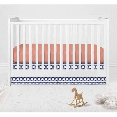 Bacati - Emma Coral Mint Navy 10 Pc Crib Bedding Set With Long Rail Guard Cover 7 Bacati - Emma Coral Mint Navy 10 Pc Crib Bedding Set With Long Rail Guard Cover - Image 5