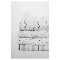 SwaddleDesigns Cotton Muslin Swaddle Blankets - Starshine Shimmer - 4pk - Sterling Gray 16 SwaddleDesigns Cotton Muslin Swaddle Blankets - Starshine Shimmer - 4pk - Sterling Gray -Baby Household Products GUEST aa07c486 fce6 4d07 90d6 5e9c660e453f