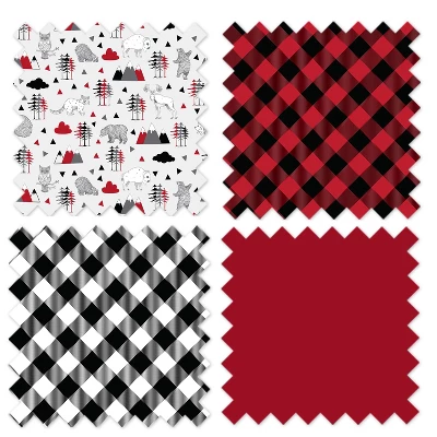 Bacati - Lumberjack Red Black Gray 4 Pc Crib Bedding Set With Diaper Caddy 10 Bacati - Lumberjack Red Black Gray 4 Pc Crib Bedding Set With Diaper Caddy - Image 8