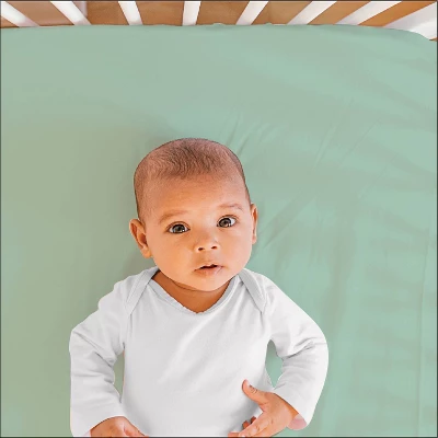 The Peanutshell Fitted Crib Sheets - Green Botanical Leaf - 4pk 10 The Peanutshell Fitted Crib Sheets - Green Botanical Leaf - 4pk - Image 8