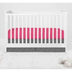Bacati - Love Black Fuschia 10 Pc Crib Bedding Set With Long Rail Guard Cover -Baby Household Products GUEST aea1d22a a67a 44c8 88e1 92cc8e52fad1