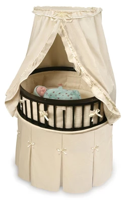 Badger Basket Elite Oval Baby Bassinet With Canopy - Espresso/Ecru 4 Badger Basket Elite Oval Baby Bassinet With Canopy - Espresso/Ecru - Image 2