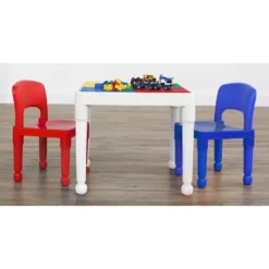 3pc 2 In 1 Square Activity Table With 2 Chairs Blue/Red - Humble Crew 15 3pc 2 In 1 Square Activity Table With 2 Chairs Blue/Red - Humble Crew -Baby Household Products GUEST b590a766 002a 4b7f a59d ecc81694b07e