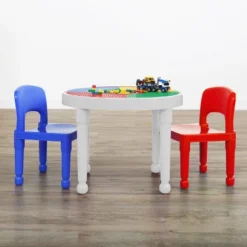 3pc Round Plastic Construction Table With 2 Chairs And Cover Blue/Red/White - Humble Crew 13 3pc Round Plastic Construction Table With 2 Chairs And Cover Blue/Red/White - Humble Crew -Baby Household Products GUEST b8534c44 8e25 4cfd 9b59 1ae110f1e84b