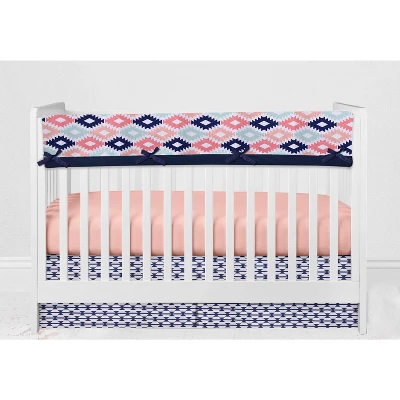 Bacati - Emma Coral Mint Navy 10 Pc Crib Bedding Set With Long Rail Guard Cover 8 Bacati - Emma Coral Mint Navy 10 Pc Crib Bedding Set With Long Rail Guard Cover - Image 6