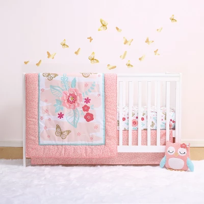 The Peanutshell Aflutter Crib Bedding Set, 4pc To 12 Pc, For Girls 3 The Peanutshell Aflutter Crib Bedding Set, 4pc To 12 Pc, For Girls