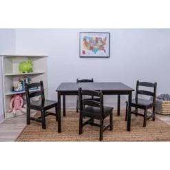 Rectangle Table With 4 Chairs Espresso - Gift Mark
