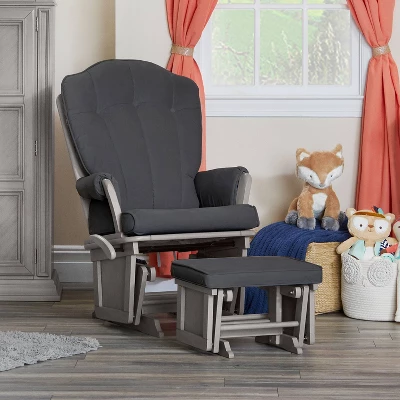 Suite Bebe Victoria Glider And Ottoman - Gray Wood And Dark Gray Fabric 3 Suite Bebe Victoria Glider And Ottoman - Gray Wood And Dark Gray Fabric