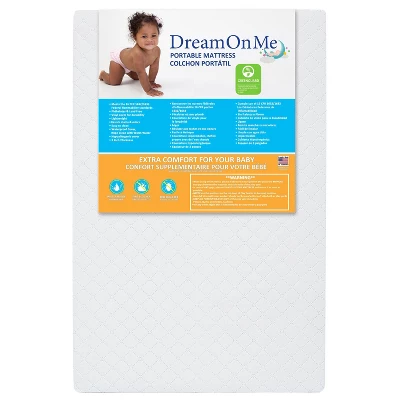 Dream On Me Portable Crib And Toddler Mattresses - White 8 Dream On Me Portable Crib And Toddler Mattresses - White - Image 6