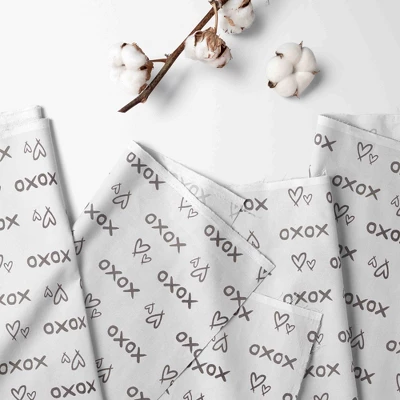 Bacati - Love Gray 3 Pc Toddler Bed Sheet Set 3 Bacati - Love Gray 3 Pc Toddler Bed Sheet Set