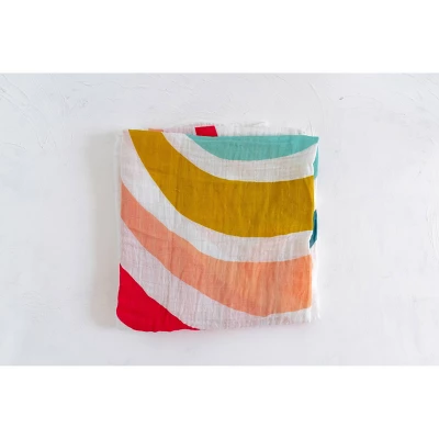 Clementine Kids Rainbow Print Swaddle Wrap 4 Clementine Kids Rainbow Print Swaddle Wrap - Image 2