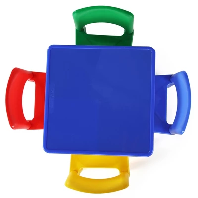 5pc 2 In 1 Square Plastic Activity Table And Chair Set - Humble Crew 5 5pc 2 In 1 Square Plastic Activity Table And Chair Set - Humble Crew - Image 3