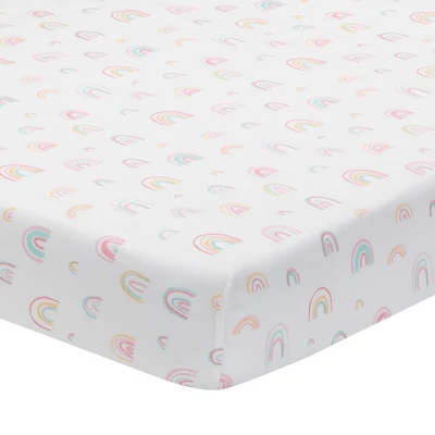 Lambs & Ivy Watercolor Pastel Pink/Mint Rainbow 5-Piece Baby Crib Bedding Set 4 Lambs & Ivy Watercolor Pastel Pink/Mint Rainbow 5-Piece Baby Crib Bedding Set - Image 2