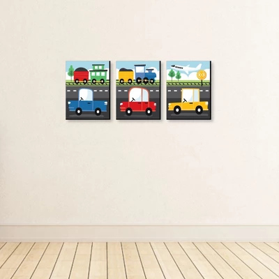 Big Dot Of Happiness Cars, Trains, And Airplanes - Transportation Nursery Wall Art And Kids Room Decor - 7.5 X 10 Inches - Set Of 3 Prints 4 Big Dot Of Happiness Cars, Trains, And Airplanes - Transportation Nursery Wall Art And Kids Room Decor - 7.5 X 10 Inches - Set Of 3 Prints - Image 2