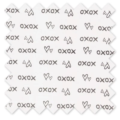 Bacati - Love Gray/white Kisses N Hugs Crib/Toddler Bed Skirt 3 Bacati - Love Gray/white Kisses N Hugs Crib/Toddler Bed Skirt