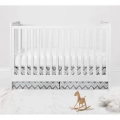 Bacati - Ikat Dots Stripes Coral Grey Muslin Girls 8 Pc Crib Set With Crib Rail Guard -Baby Household Products GUEST df7e64bc 5773 4605 8bfb 91a793429bd1