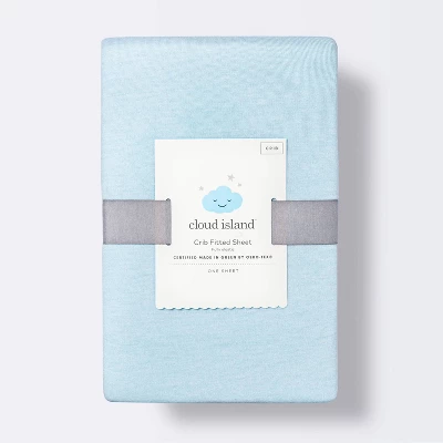 Polyester Rayon Fitted Crib Sheet - Solid Blue - Cloud Island™ 5 Polyester Rayon Fitted Crib Sheet - Solid Blue - Cloud Island™ - Image 3