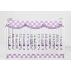 Bacati - Watercolor Floral Purple Gray 10 Pc Girls Crib Bedding Set With Long Rail Guard Cover -Baby Household Products GUEST e3f56d40 ddc9 4138 9a16 c11db1e279db