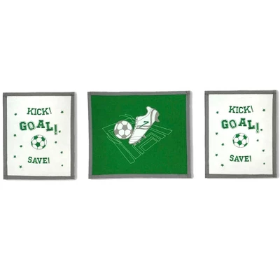 Bacati - Boys Soccer Muslin Green Gray 10 Pc Crib Bedding Set With 4 Swaddling Blankets 9 Bacati - Boys Soccer Muslin Green Gray 10 Pc Crib Bedding Set With 4 Swaddling Blankets - Image 7