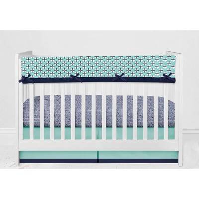 Bacati - Noah Mint Navy 10 Pc Crib Bedding Set With Long Rail Guard Cover 13 Bacati - Noah Mint Navy 10 Pc Crib Bedding Set With Long Rail Guard Cover - Image 11