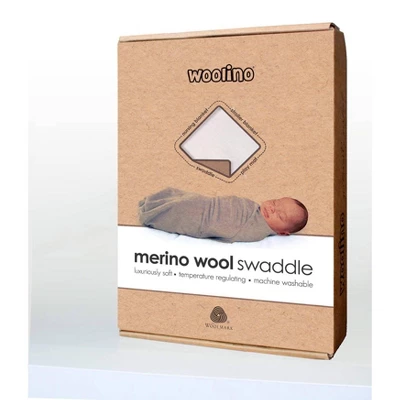 Woolino Swaddle Blanket, Merino Wool, Newborn To 3 Months, Beige 5 Woolino Swaddle Blanket, Merino Wool, Newborn To 3 Months, Beige - Image 3