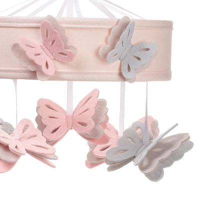 Lambs & Ivy Baby Blooms Pink Butterfly Musical Baby Crib Mobile Soother Toy 4 Lambs & Ivy Baby Blooms Pink Butterfly Musical Baby Crib Mobile Soother Toy - Image 2