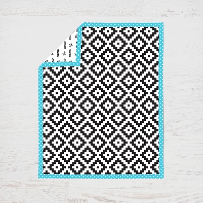 Bacati - Love Aztec Print Black Turquoise 10 Pc Crib Bedding Set With Long Rail Guard Cover 7 Bacati - Love Aztec Print Black Turquoise 10 Pc Crib Bedding Set With Long Rail Guard Cover - Image 5