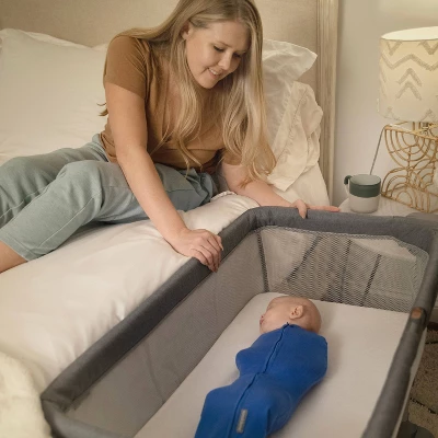 SwaddleMe Beginnings Bassinet Select - Compact Fold Multi-Position Baby Bassinet With Air Flow Mattress - Gray Tweed 8 SwaddleMe Beginnings Bassinet Select - Compact Fold Multi-Position Baby Bassinet With Air Flow Mattress - Gray Tweed - Image 6