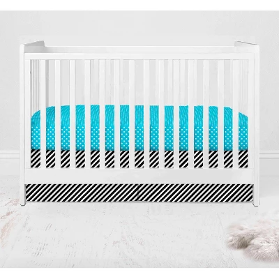 Bacati - Love Aztec Print Black Turquoise 10 Pc Crib Bedding Set With Long Rail Guard Cover 9 Bacati - Love Aztec Print Black Turquoise 10 Pc Crib Bedding Set With Long Rail Guard Cover - Image 7