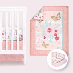 The Peanutshell Aflutter Crib Bedding Set, 4pc To 12 Pc, For Girls 22 The Peanutshell Aflutter Crib Bedding Set, 4pc To 12 Pc, For Girls -Baby Household Products GUEST ef528c24 9403 4a31 a4b3 95c8ededa67f