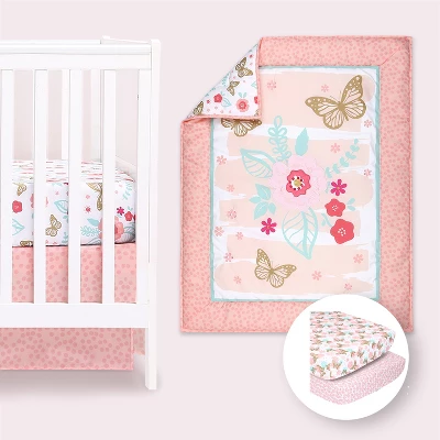 The Peanutshell Aflutter Crib Bedding Set, 4pc To 12 Pc, For Girls 10 The Peanutshell Aflutter Crib Bedding Set, 4pc To 12 Pc, For Girls - Image 8