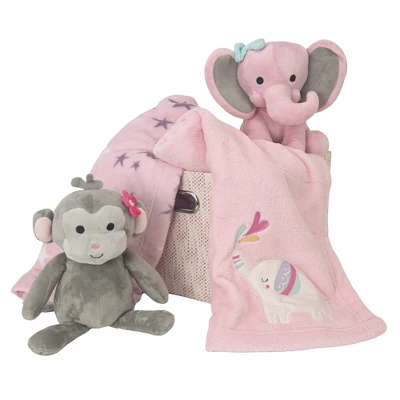 Bedtime Originals 5-Piece Pink Baby Gift Basket - Pink, Animals, Butterfly 3 Bedtime Originals 5-Piece Pink Baby Gift Basket - Pink, Animals, Butterfly