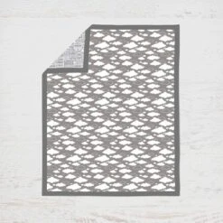 Bacati - Clouds In The City White/Gray 6 Pc Crib Bedding Set With Long Rail Guard Cover