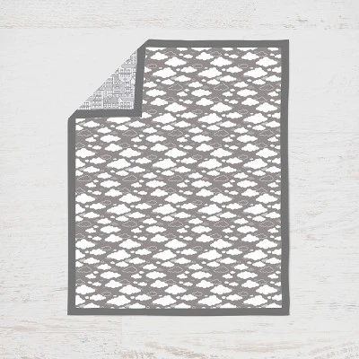 Bacati - Clouds In The City White/Gray 10 Pc Crib Bedding Set With Long Rail Guard Cover 5 Bacati - Clouds In The City White/Gray 10 Pc Crib Bedding Set With Long Rail Guard Cover - Image 3