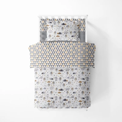 Bacati - Woodlands Beige/Gray 4 Pc Toddler Bedding Set 5 Bacati - Woodlands Beige/Gray 4 Pc Toddler Bedding Set - Image 3