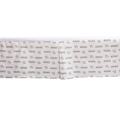 Bacati - Love Gray/white Kisses N Hugs Crib/Toddler Bed Skirt 4 Bacati - Love Gray/white Kisses N Hugs Crib/Toddler Bed Skirt - Image 2